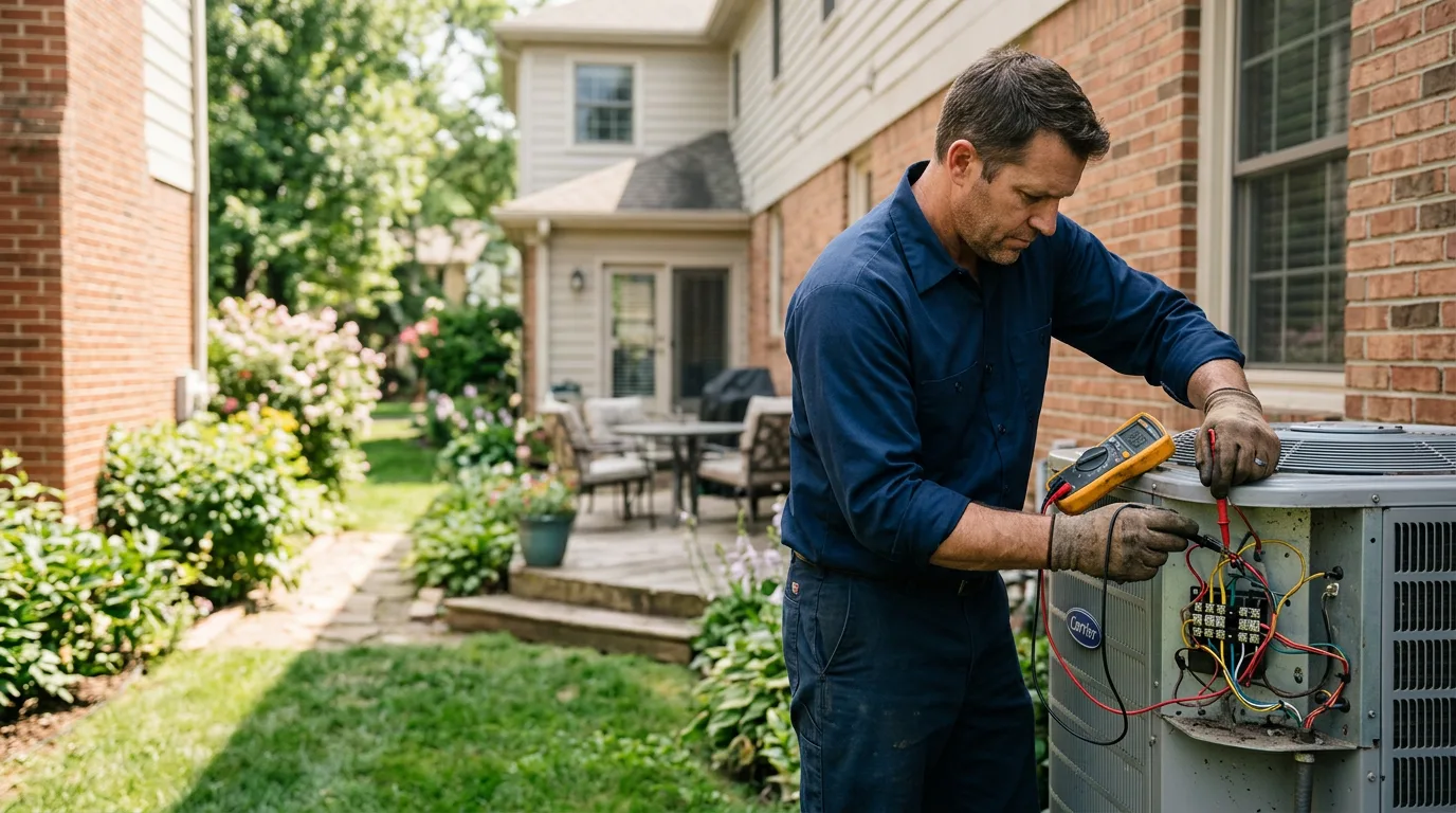 HVAC technician working near New Leipzig, ND